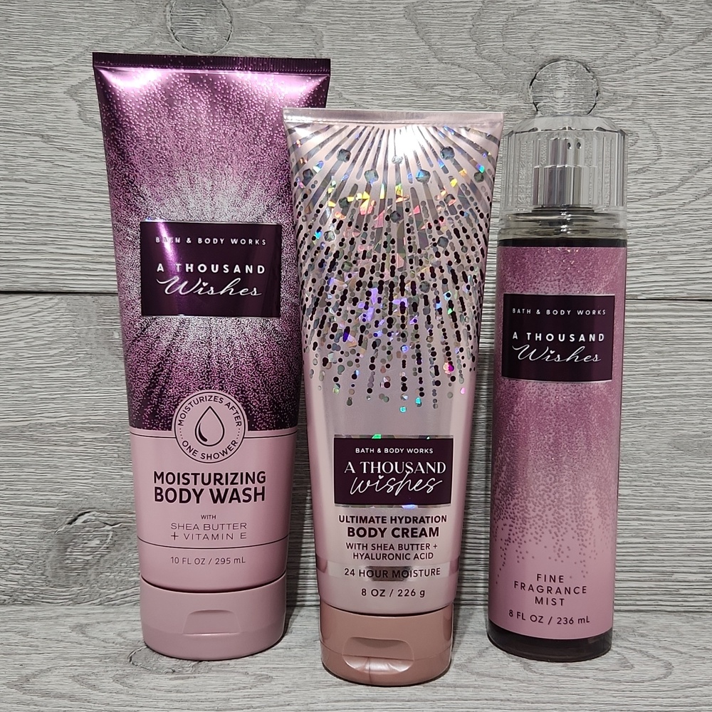 Bath & Body Works A Thousand Wishes Body Wash, Body Cream, Mist
